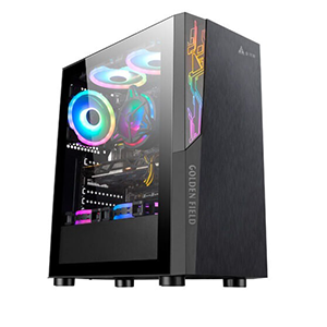 GOLDEN FIELD 1091B ATX GAMING CASE WITH 1XUSB3.0+1XUSB2.0,TOP TAKE 1XRGB & REAR TAKE 1XARGB 18 LED FAN,TEMPERED GLASS LEFT SIDE PANEL - Sayesbuy