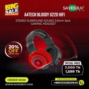A4TECH BLOODY G220 HiFi STEREO SURROUND SOUND 3.5mm Jack GAMING HEADSET