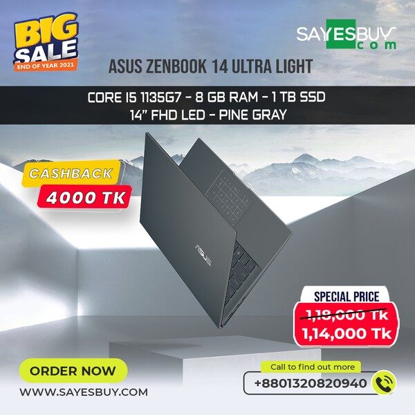 Asus ZenBook 14 UX435EAL Core i5 11th Gen 1 TB SSD 14" FHD Laptop