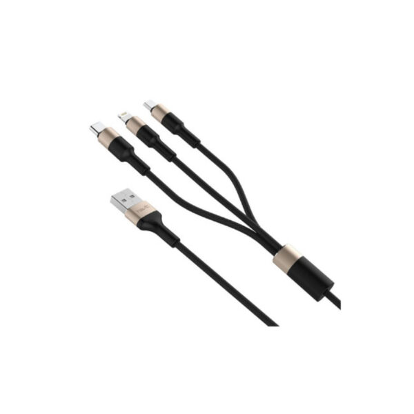 HAVIT 1.2M H691 2.0A 3-IN-1 MICRO (ANDROID), LIGHTNING (iPHONE) & TYPE-C DATA & CHARGING CABLE