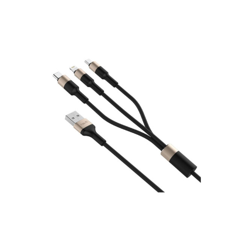 21 HAVIT 1.2M H691 2.0A 3-IN-1 MICRO (ANDROID), LIGHTNING (iPHONE) & TYPE-C DATA & CHARGING CABLE