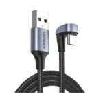 UGREEN 70315 Angled USB-C Male To USB2.0 A Male 3A Data Cable (180°Angle)