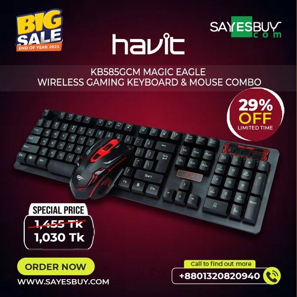 Havit KB-585GCM Wireless Gaming Keyboard and Mouse Combo