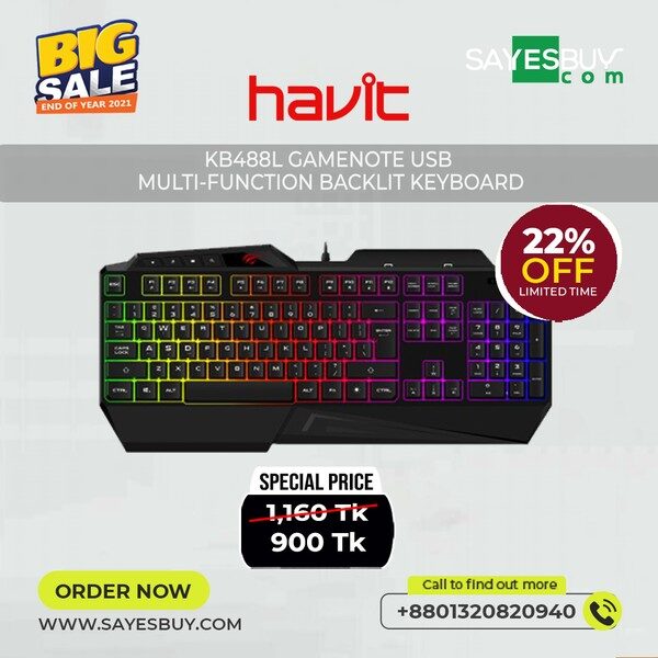 Havit KB488L Multi-Function Backlit Gaming Keyboard