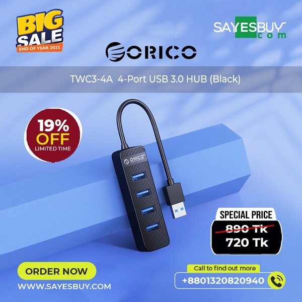 ORICO 4 Port Hub (TWC3-4A-BK- EP)