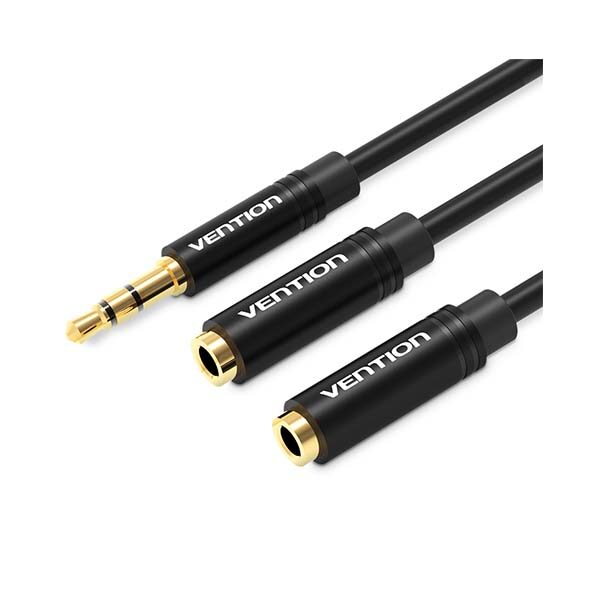 Vention BBWBY 3.5mm Male to 2*3.5mm Female Stereo Splitter Cable Black