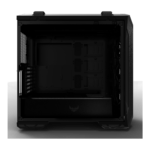 ASUS TUF Gaming GT501 case supports up to EATX with metal front panel, tempered-glass side panel, 120 mm RGB fan, 140 mm PWM fan, radiator space reserved, and USB 3.1 Gen 1 techsquare