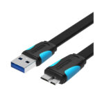VENTION VAS-A12-B200 Flat USB3.0 A Male to Micro B Male Cable 2M Black