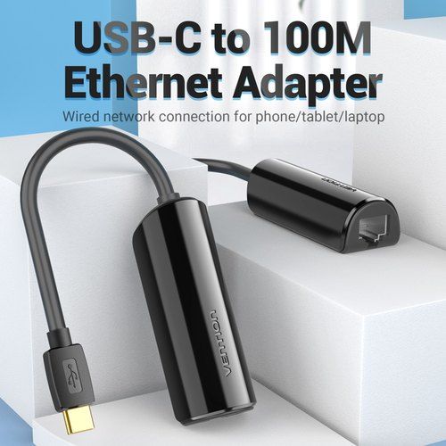 VENTION CFABB USB-C to 100M Ethernet Adapter 0.15M Black